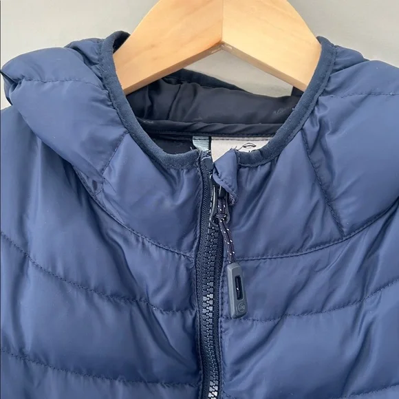 Wind River NAVY Water Repellent Breathable Puffer Insulated Long Hooded Jacket - Picture 4 of 6